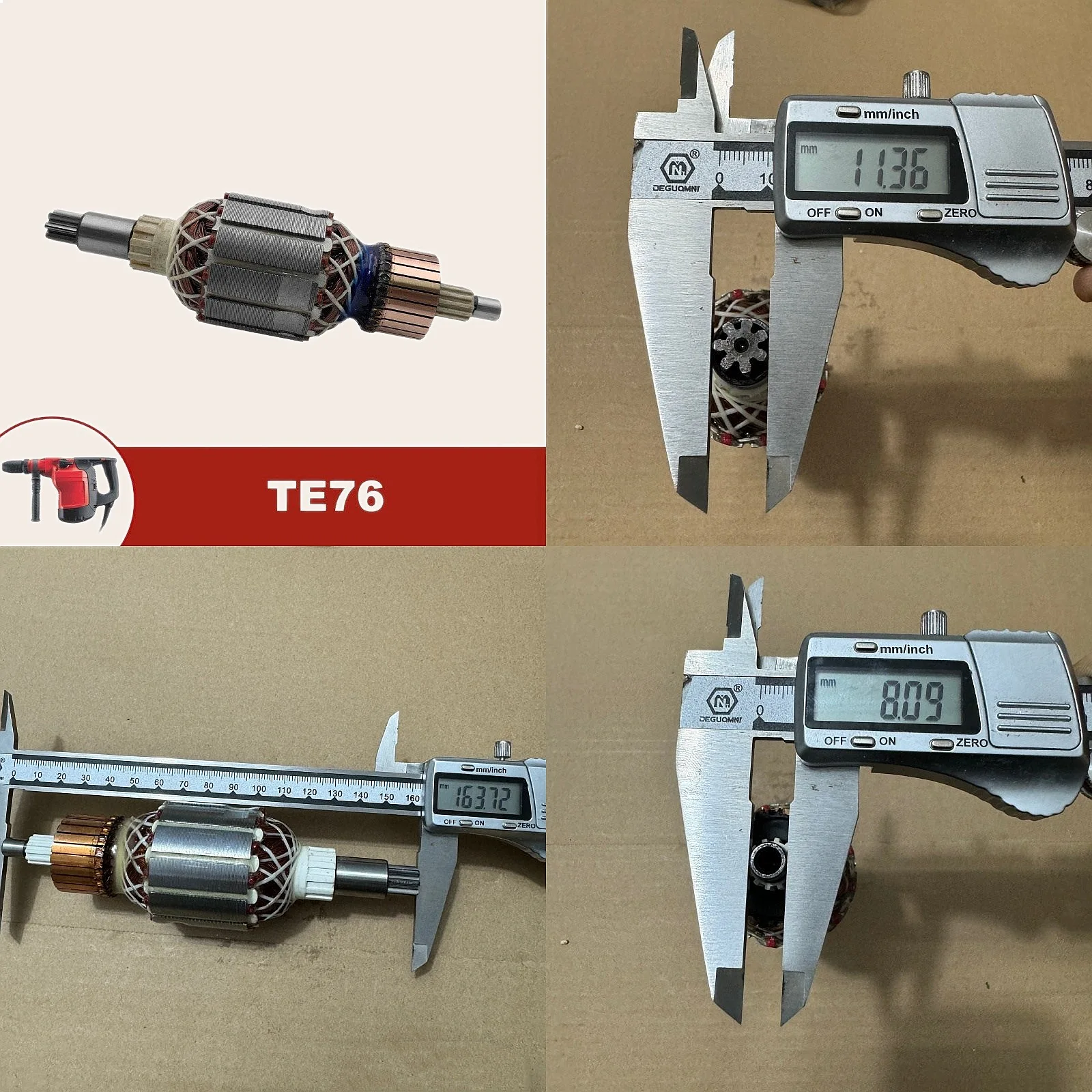 Replacement Electric Hammer Rotor Armature for TE76 Power Tool Parts