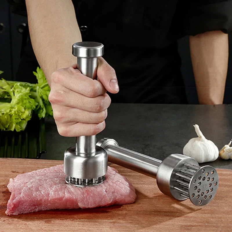 

304 Stainless Steel Meat Tenderizer, Durable 21 Ultra Sharp Needle Blade Tenderizer for Steak, Beef - Kitchen Cooking Tools