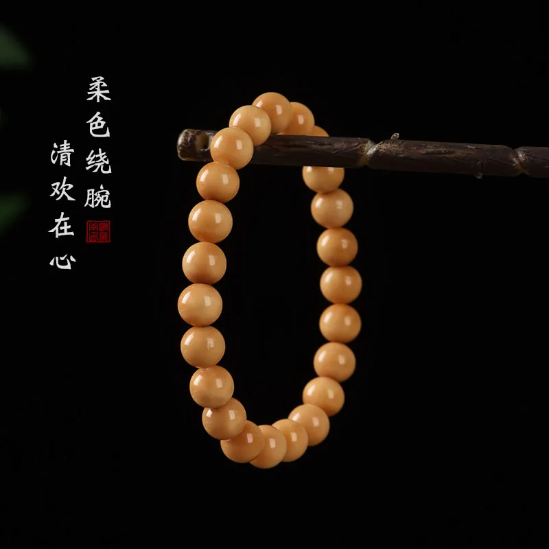 Ridge Bodhi Bead Bracelet With Buddha Beads, Single-Loop Soft Wristband, Ethnic Style