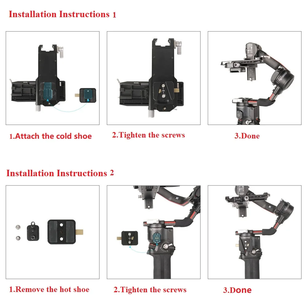 ZGCINE VR-04 V-Mount Batterieplatte für DJI Ronin S2/S3 Stabilisator Kamera-Zubehör V-Mount Batterie V-Lock Plattenadapter – Detail 1