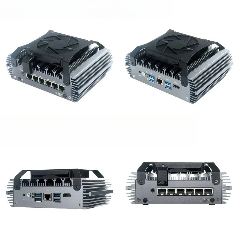 12th Gen N150 6 Lan Mini PC Firewall Application 1*DDR5 Barebone POE X86 Industrial Soft Router PfSense Mini PC