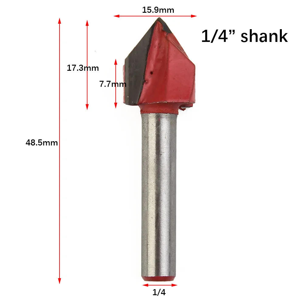 Steel Blue+Silver 90 Degree V Groove Template Router Bit Router Bit 5/8