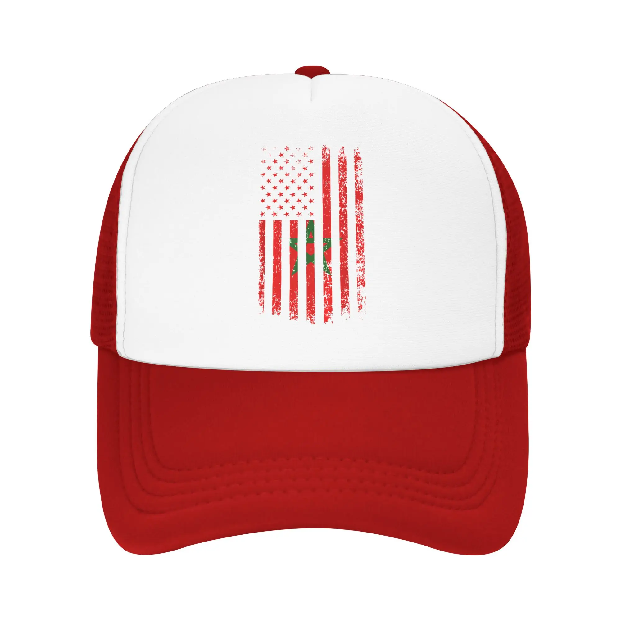American Morocco Flag Moroccan Mesh Baseball Cap Adult Fashion Trucker Worker Cap  Hat Adjustable Summer Trucker Caps