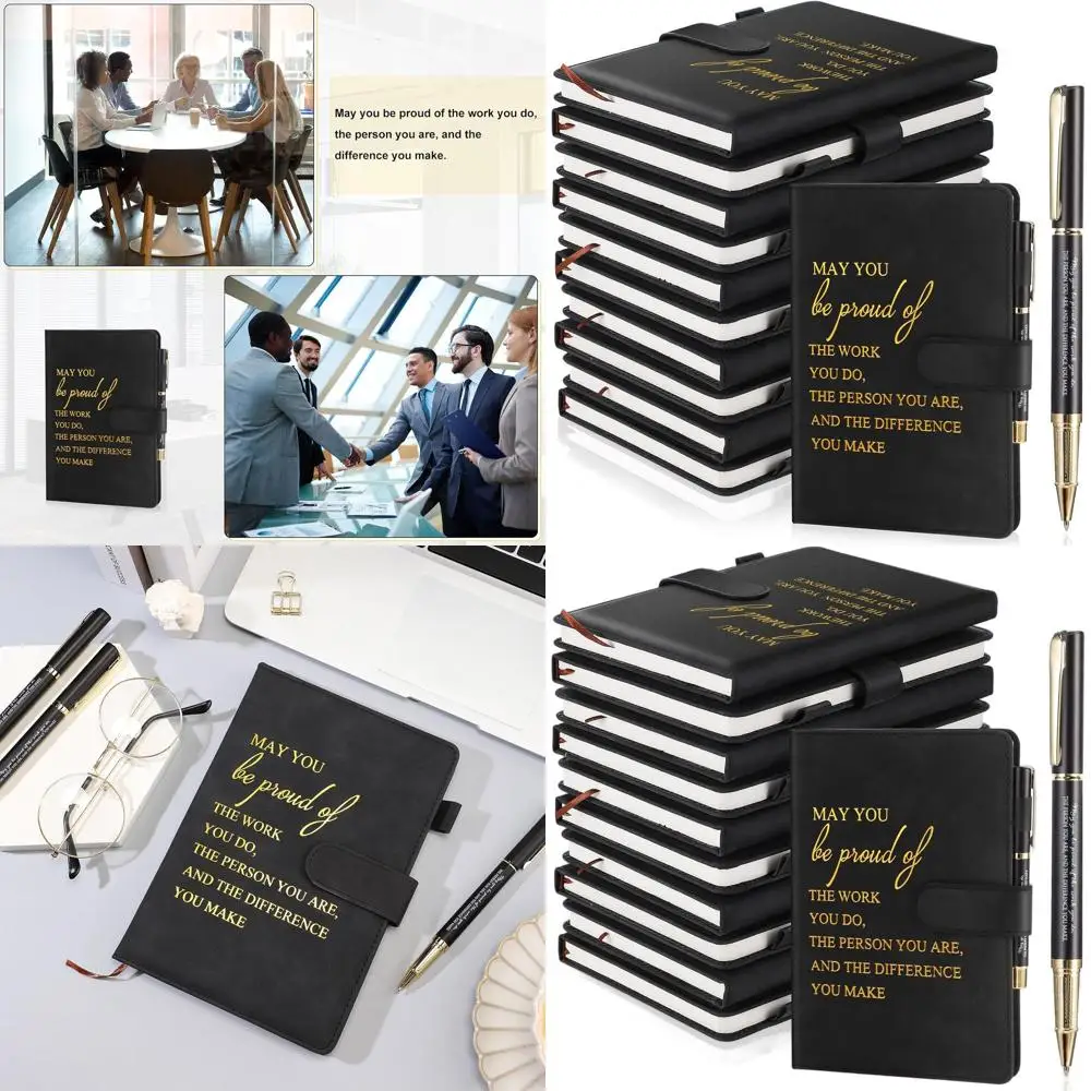 

Набор кожаных блокнотов формата А5 с ручками: 100 вдохновляющих ежедневников для подарков сотрудникам