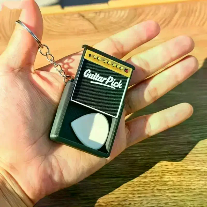 1/3pcs Portable Guitar Pick Storage Box Keychain Pick Hanger Prevent Losing Picks Gift For Guitar, Bass, And Ukulele Enthusiast