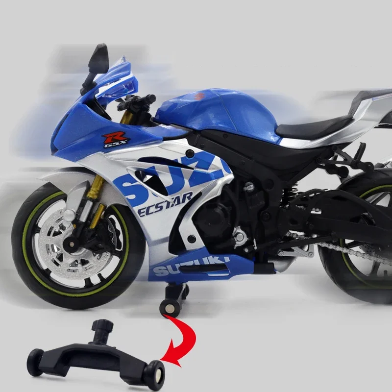 Suzuki GSX R1000R Modelo de motocicleta, Diecast Car Toys para meninos, presente de aniversário para crianças, coleção, escala 1:12