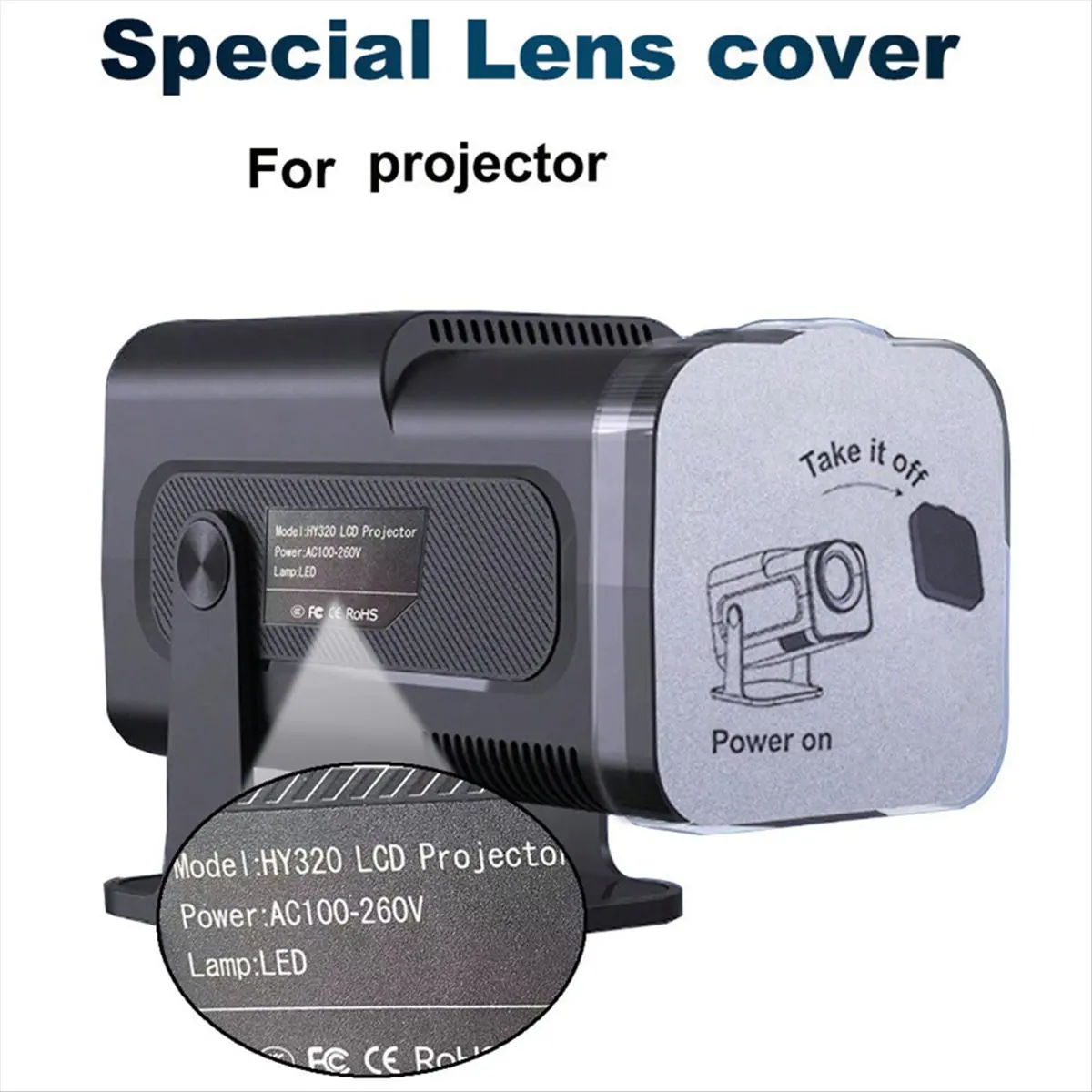 & L72A  HY320 Projector Lens Cover Dust Protection Cap for HY320 Projector Essential Projector Accessory