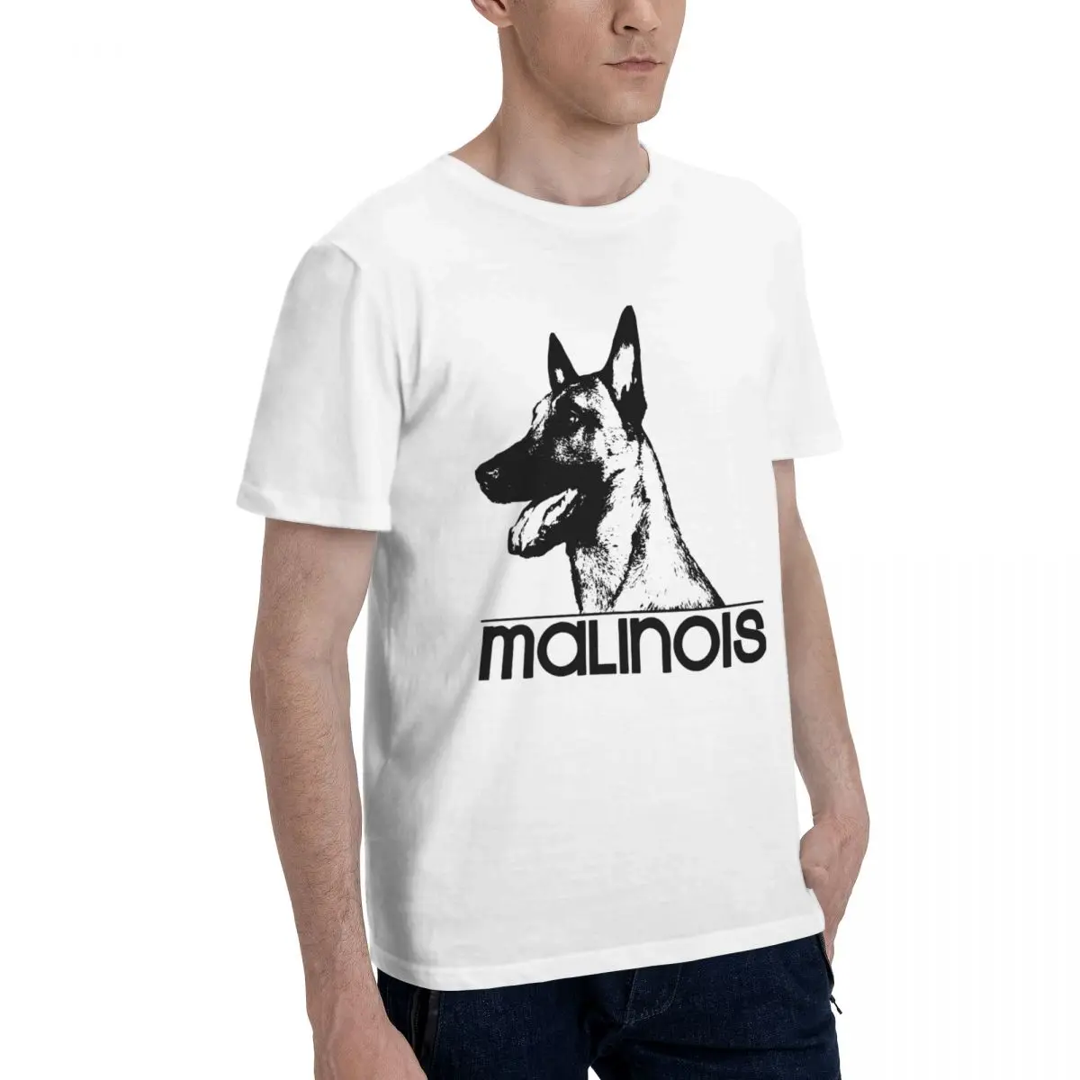 Malinois Belgian Shepherd Mechelaar T-Shirt for Men Women Dog Lover Vintage Pure Cotton Tees Short Sleeve T Shirt Plus Size