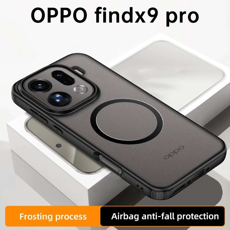 Für OPPO Find X9 Pro Hülle Magnetische Durchscheinende Matte Harte PC Stoßfeste Halbtransparente Rückabdeckung für Find X 9