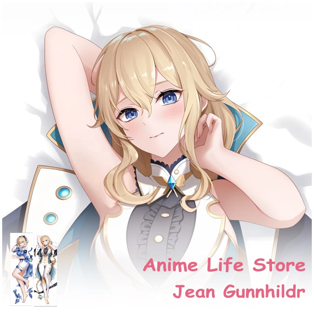 Dakimakura Anime Genshin Impact Jean Gunnhildr Pillowcase Hugging Body Cosplay Props Otaku Bedding Cushion Covers Decor Room