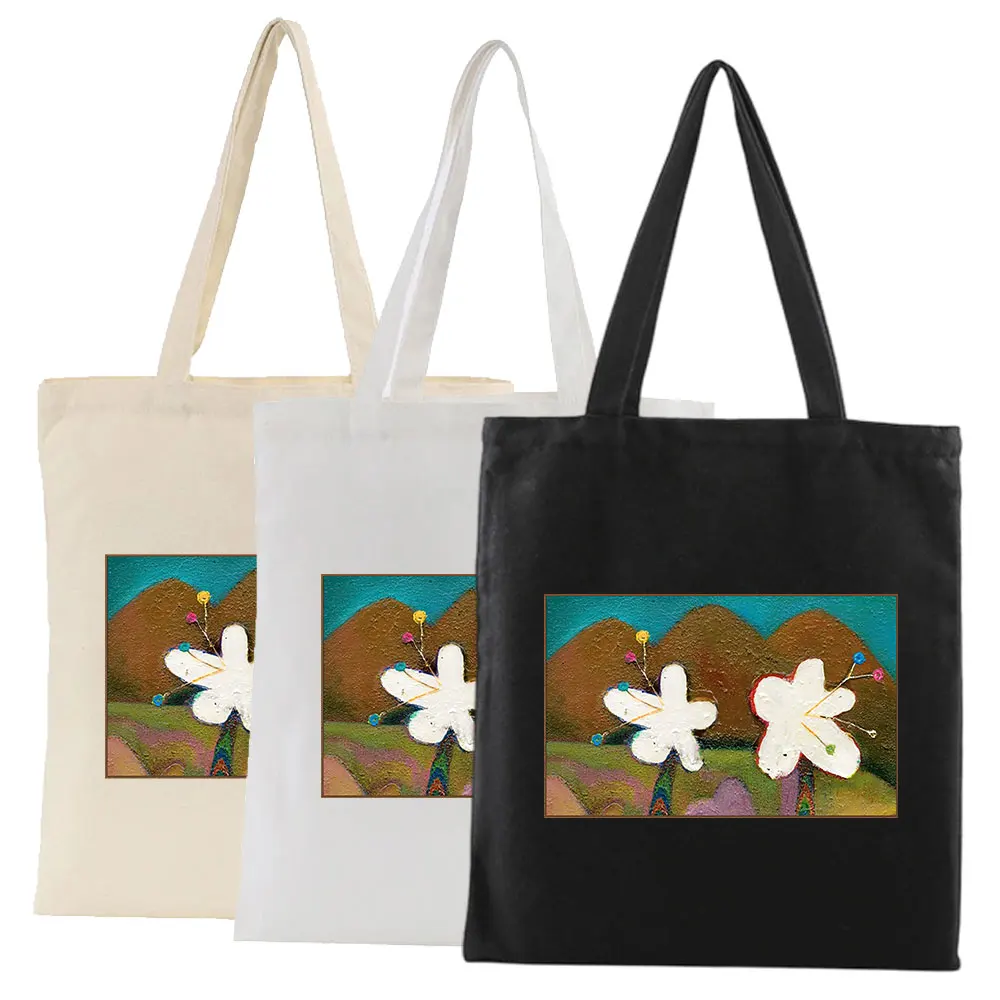 

Kpop AKMU 4th Albun FLOWERING Printed Canvas Tote Bag Student Casual Women's Hand Bag Zipper Shoulder Bag