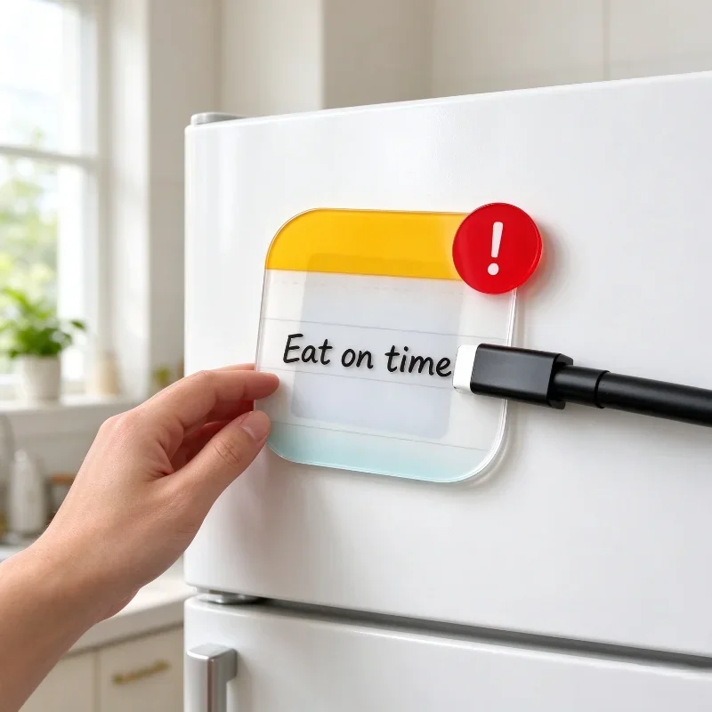 Mini Acrylic Magnetic Fridge Message Board Erasable Design with Magnetic Markers for Home Refrigerator Daily Note Reminder Use