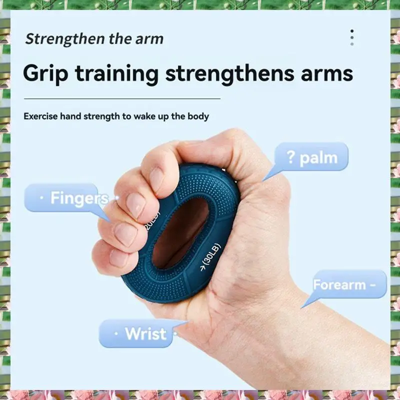 

Sports 5PCS Grip Strength Trainer,Silicone Hand Grip Strengthener Ring,Finger Grip Workout Double Force Grip Rings,5PCS Grip Str
