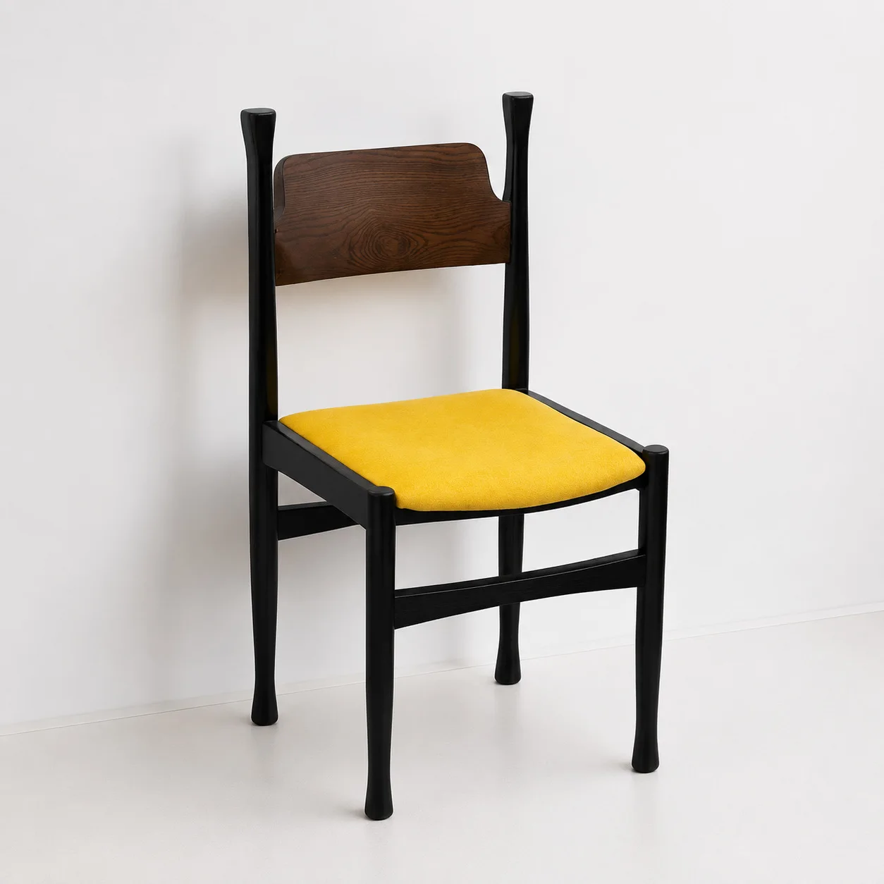 Vintage French Light Luxury Crown Chair Vintage Backrest Dining Chair Nordic Home Solid Wood Velvet Upholstered Chair