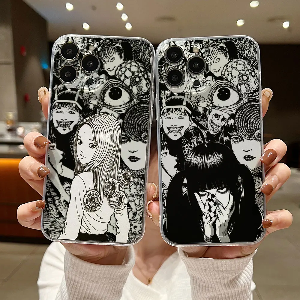 Czarne komiksy Junji Itos Tomies Etui na telefon do Samsung S24 S23 S22 S21 S20 S10 FE Note20 Note10 Plus Ultra Lite 5G Clear Soft TPU