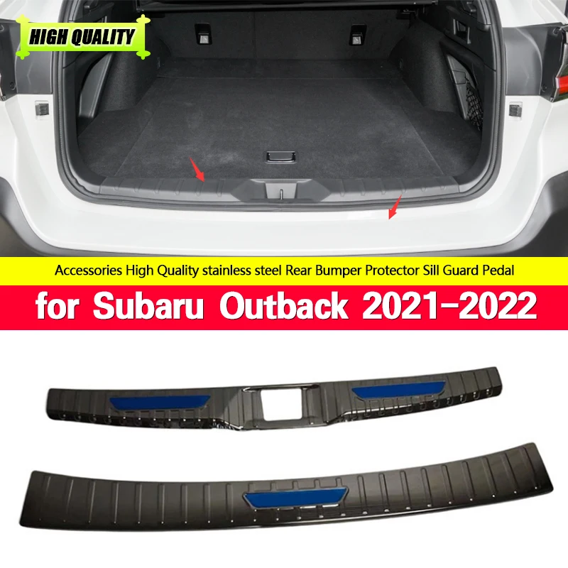 

2pcs for Subaru Outback 2021 2022 Stainless Steel Back Rear Trunk Sill Scuff Plate Protection Pedal Cover Chromium Styling