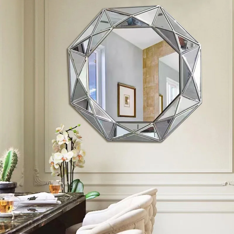 Cross-border Venice Splicing Lens Bathroom Mirror American Living Room Entrance Decorative Hanging Mirror Bathroom Mirror