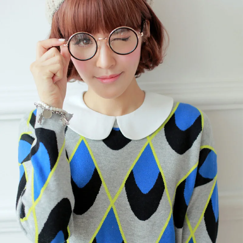 Sweater Shirt Decoration Autumn Winter Spring Fake Collar Fashion Simple Commuting Style With Half Shoulder Round