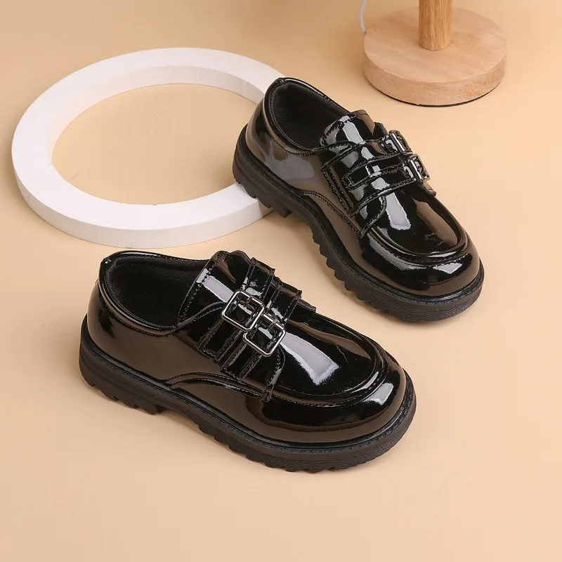 

New Children's Flats Spring Autumn Classic Black Girls Fashion School Mary Jane Shoes Non-slip Kids Boys Causal Leather Shoes