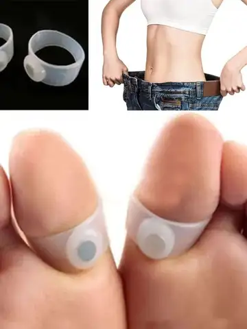 2 unids/par terapia magnética anillos del dedo del pie perder peso quemar grasa adelgazante pies masajeador para accesorios de corrección del dedo del pie