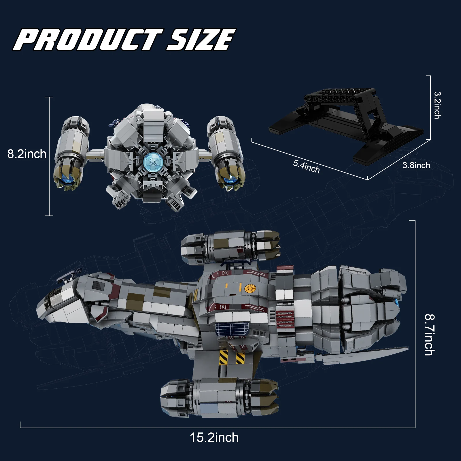 Serenity ruimteschip bouwstenen set Firefly-Klasse oorlogsschip model speelgoed cadeaus voor volwassenen, 18+ jaar (1345 stuks)