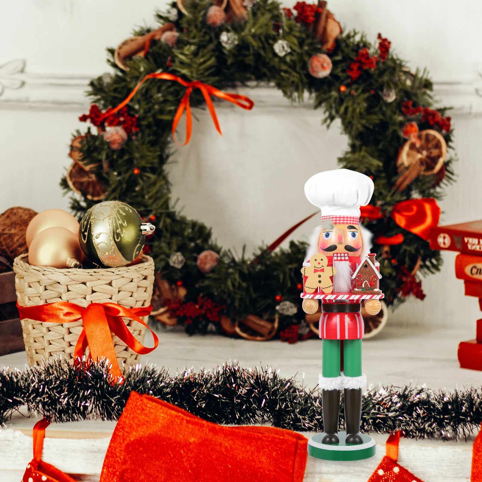 

Wooden Nutcracker Figurine Christmas naments Decor Bright Colorful Holiday Gift Xmas Party Favor Mini Model Home Accessories