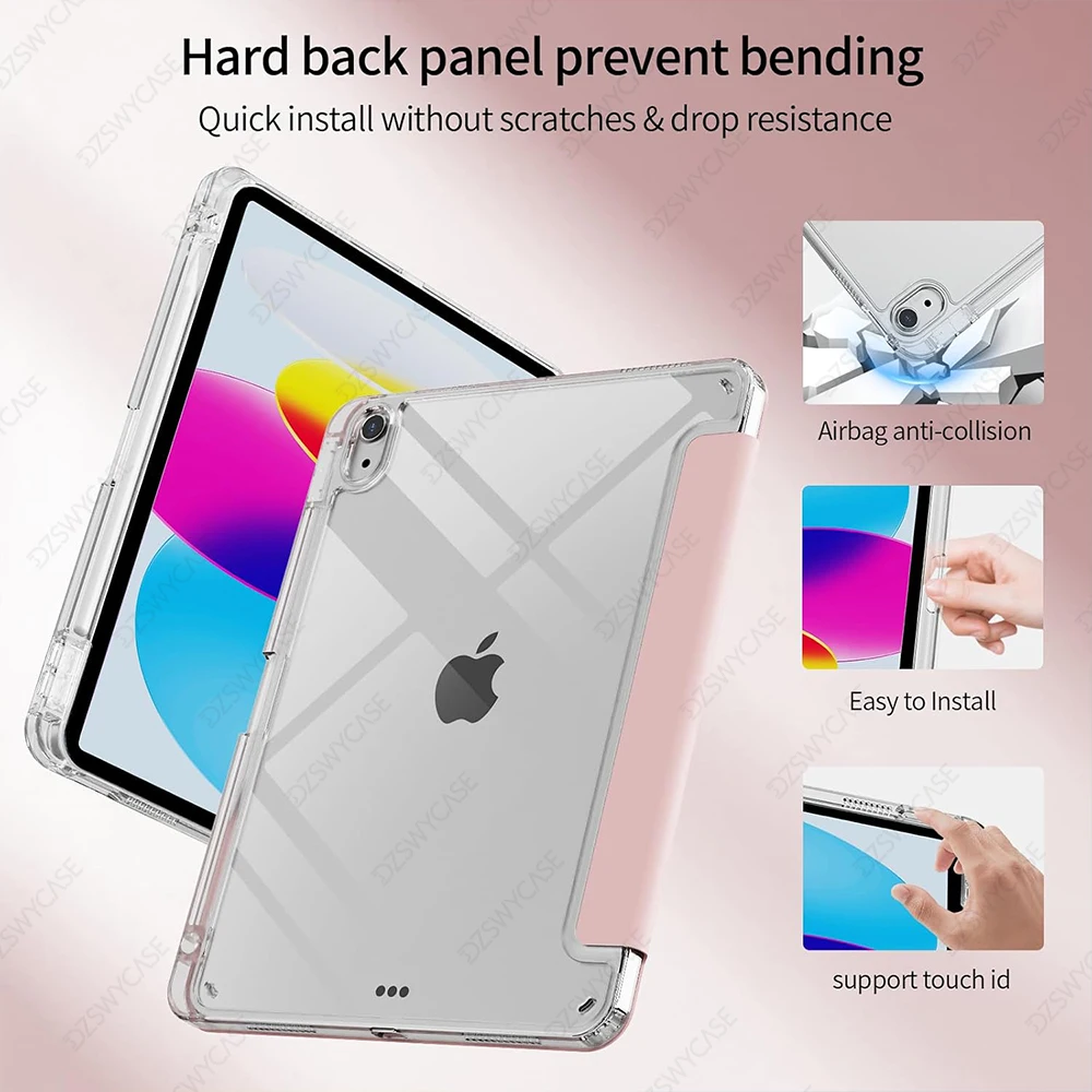 Hülle für iPad 10. 10.9 A16 11. Generation 11, Air 11 M2 3 Air 10.9, Pro 11 M4, 9/8/7th 10.2, 5/6th 9.7, Mini 6/7 Y-förmige Standabdeckung
