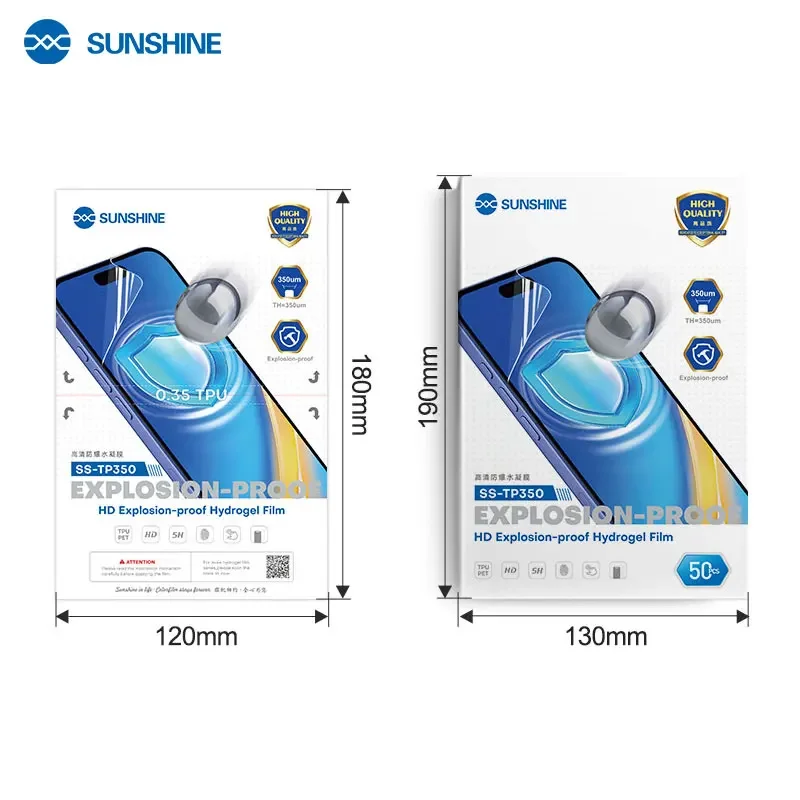 50PCS SS-TP350 HD Hydrogel Film Explosion-Proof Screen Protector Membrane for IPhone Samsung Huawei Xiaomi VIVO OPPO Under 7inch