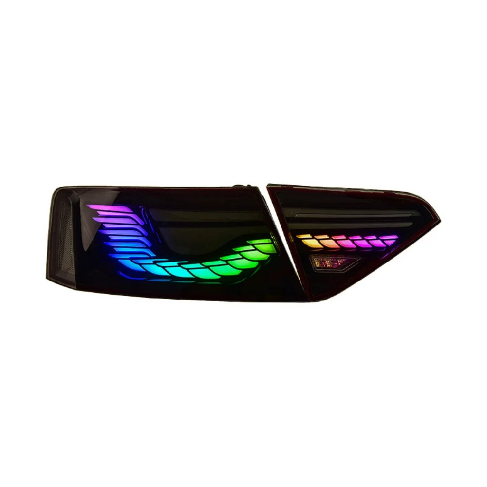 

Новые цветные светодиодные автомобильные фонари для Audi A5 2008-2016 Dragon Fin Running Light RGB Светодиодные задние фонари для Audi A5 Автомобильные аксессуары