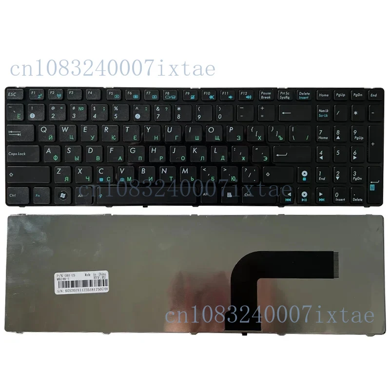 Teclado Russo N para ASUS X53 X54H k53 A53 N53 N60 N61 N71 N73S N73J P52F P53S X53S A52J X55V X54HR X54C RU com Borda Preta
