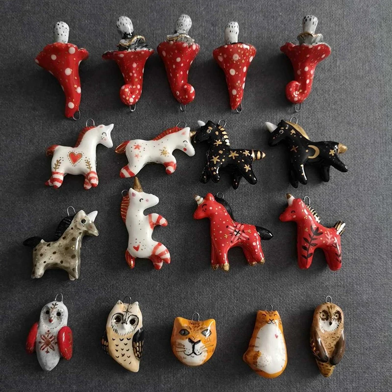 

14pcs/lot DIY Mix Jewelry Accessories Copper Horse Mushroom Necklace For Charms Phone Bracelet Pendant