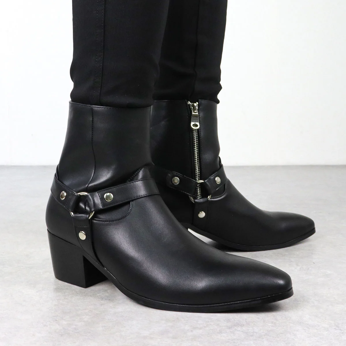 Sharp Pointed Men's Chelsea Boots Outdoor Men's Western Cowboy Boots Knight Boots
