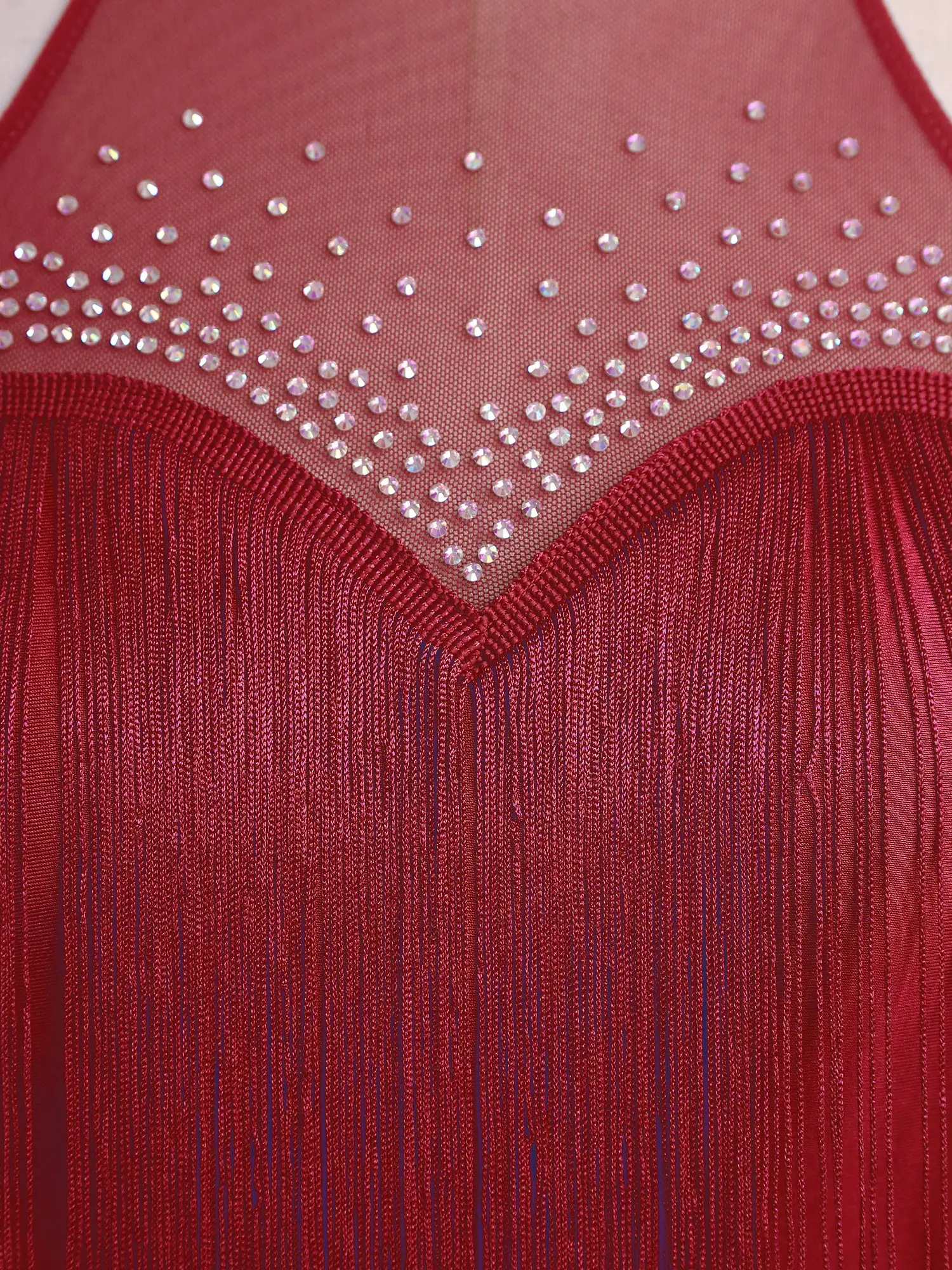 Oszałamiająca damska sukienka do tańca latynoamerykańskiego z frędzlami, zdobiona dżetami, bez rękawów, kostium do tańca latynoamerykańskiego do zajęć tanecznych