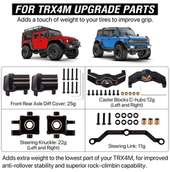 Per TRX4M aggiornamenti ottone collegamento sterzo Knuckle Alex Diff Cover Caster Blocks Traxxas TRX-4M 1/18 aggiornamenti RC Crawler Defender