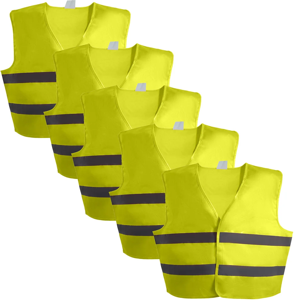 5 Pack Coat Vest Sleeveless for Men Women Construction High Visibility Vest with Reflective Strip