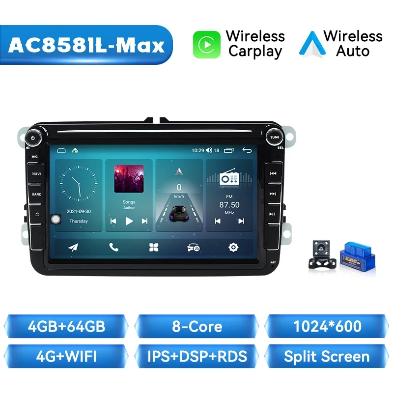 Draadloze Carplay Android 14 Auto Radio Voor Volkswagen Vw Passat B6 B7 Cc Tiguan Touran Golf Polo Auto Multimedia Gps Autoradio
