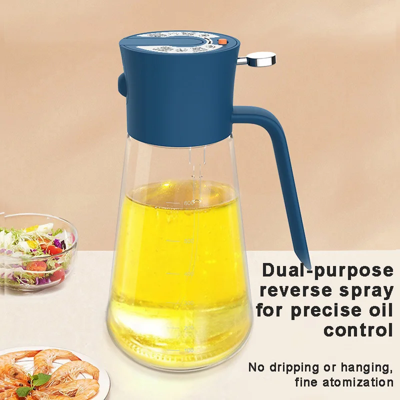 2nd generation oil spray bottle glass press type oil spray bottle large capacity two in one inverted oil spray bottle air fryer