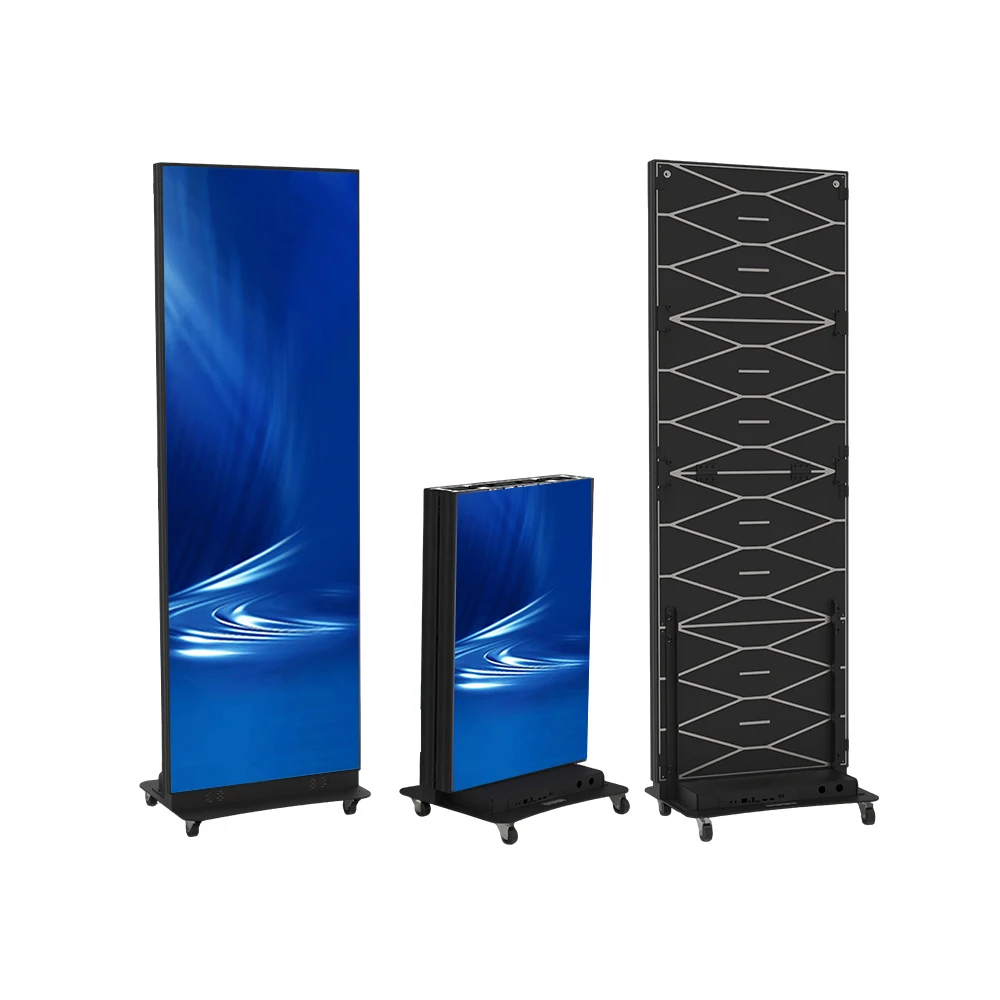 Screen Foldable Poster Screen Magnet Module HD Die-cast Aluminum Mobile Advertising Machine For Indoor Advertising