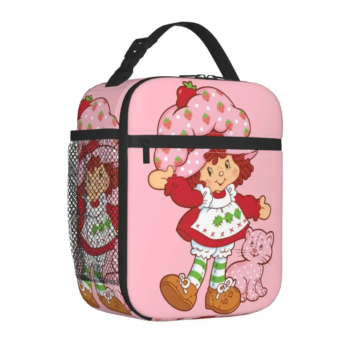 Strawberry Shortcakes Girl Anime Insulated Lunch Bag Large Reusable Thermal Bag Lunch Box Tote College Outdoor Food Handbags