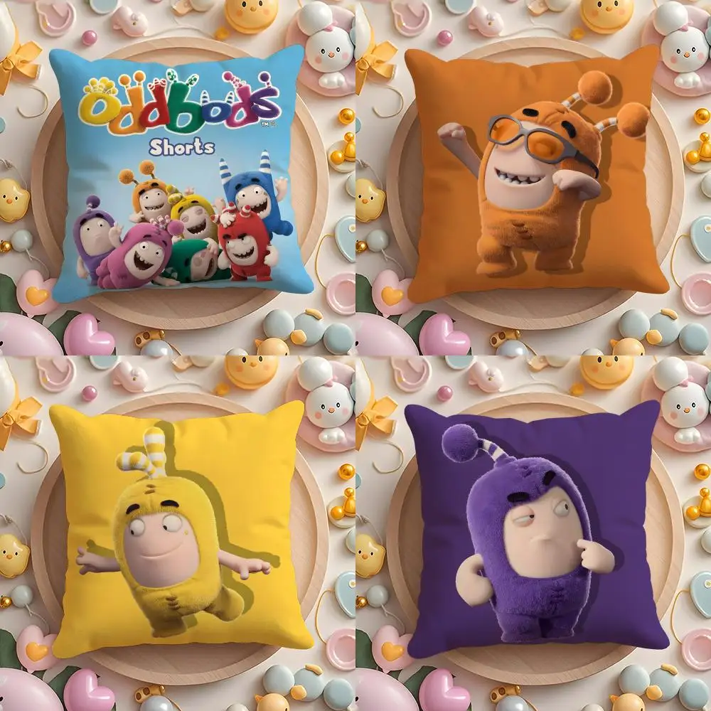 

Чехол для подушки с рисунком O-Oddbods для дома и автомобиля, чехол для подушки с несколькими сцены — двусторонний, мягкий и прочный для ежедневного использования