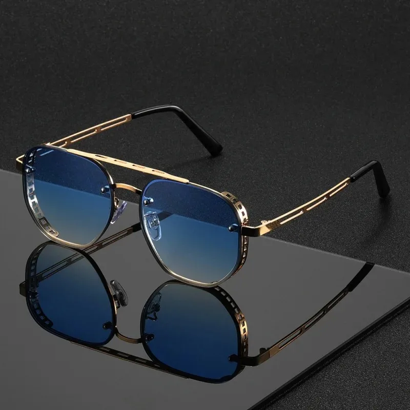 Classic and fashionable double-beam metal sunglasses, high-end, simple and versatile Sun Glasses for Man Women image 5