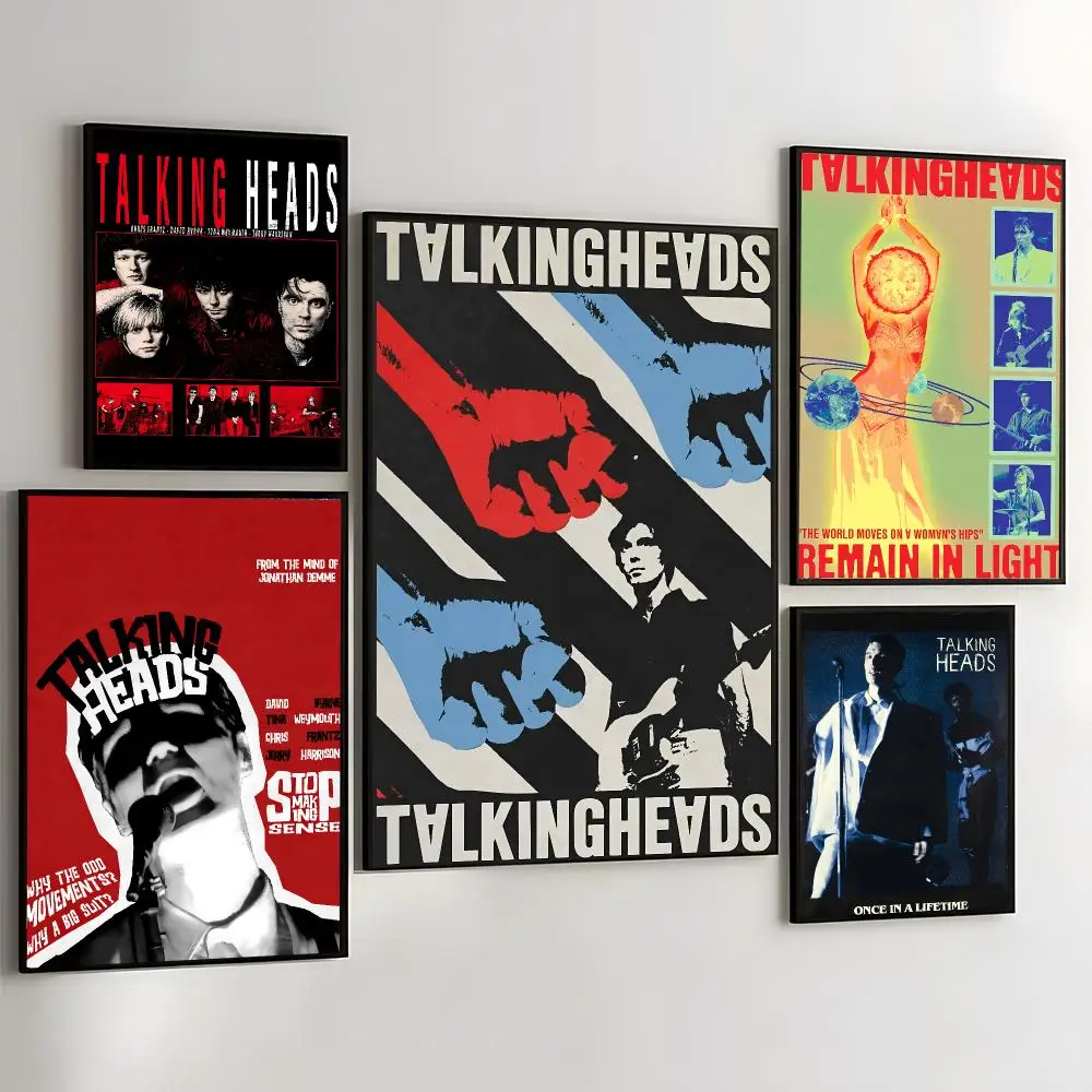 T-Talking Heads Painting Calligraphy Self Adhesive Wall Art Waterproof Print For Bedroom Hallway Home Decor