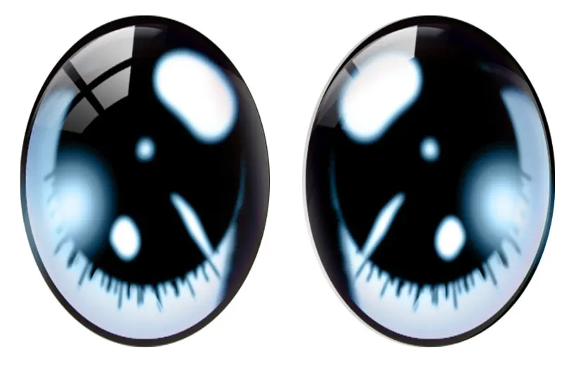 Random Mixed Oval Black Curved Ragdoll Toy Eyebal Doll Eyes Photo Glass Cabochon Flatback Demo Cameo For Diy Jewelry Making