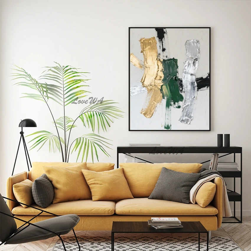 

Дизайн золотой фольги, текстурированные абстрактные картины, интерьерная картина, простая холст, стена, без рамки, декоративные предметы для кафе