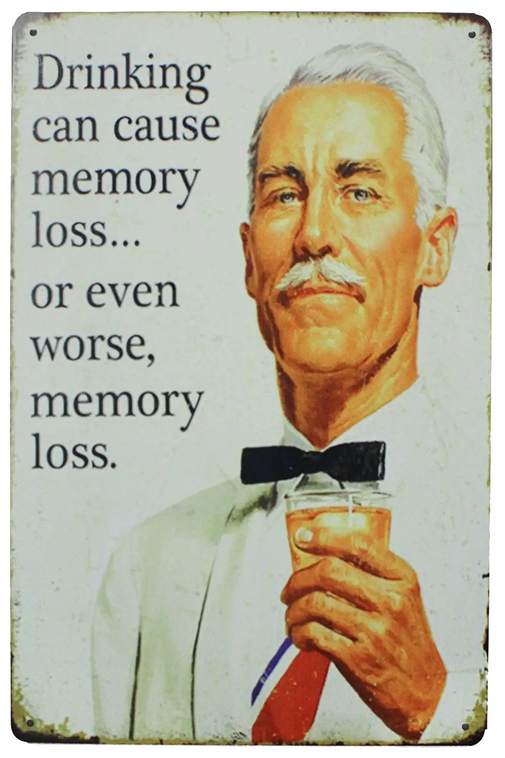 UOOPAI Drinking Can Cause Memory Loss... or Even Worse, Memory Loss, Vintage Retro Fun Saying Metal Tin Sign Wall Decor sign