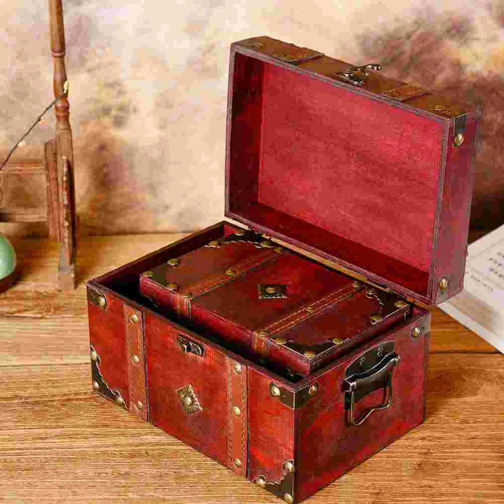 Storage Chest Home Decor Household Wooden Treasure Boxes Bamboo Buckles Jewelry