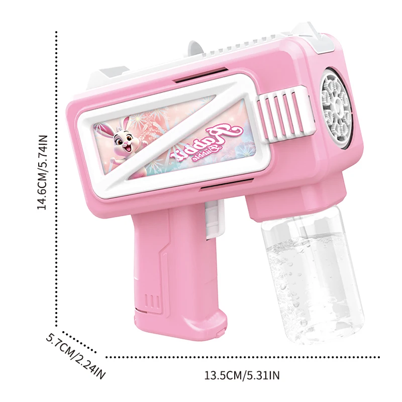 ใหม่ไฟฟ้าการ์ตูนBubble Gunเด็กกลางแจ้งInteractiveมือถือBubbleของเล่นงานแต่งงานกลางแจ้งไม่มีแบตเตอรี่Bubble Water