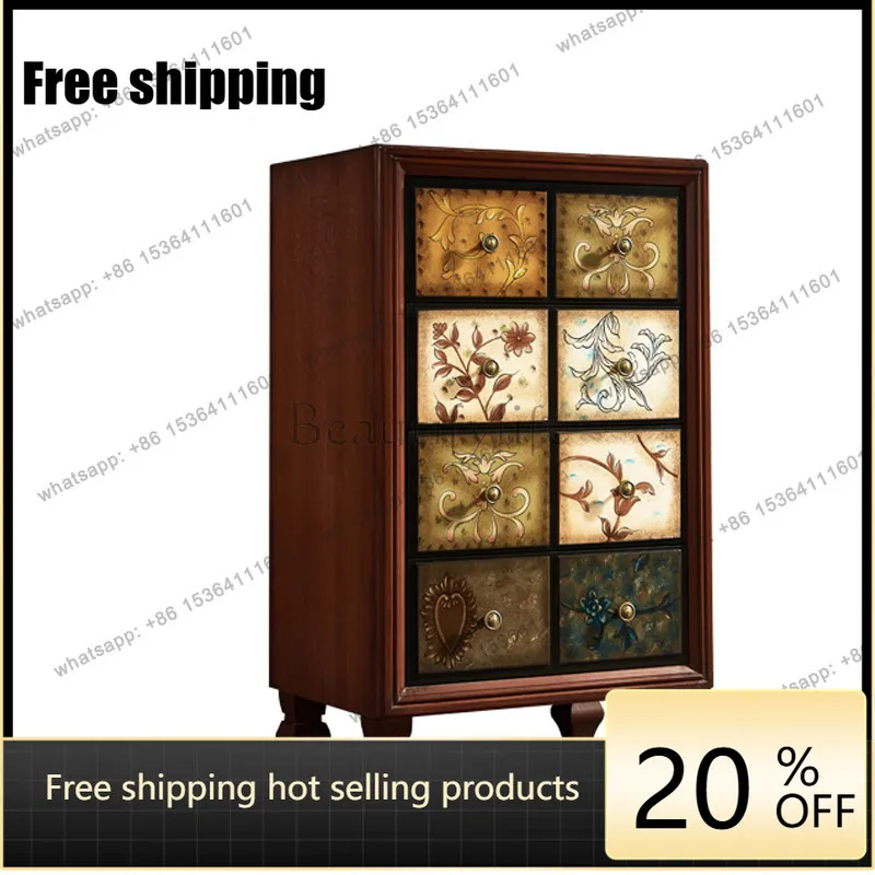 XX. Solid wood drawer storage cabinet, living room storage, TV side cabinet