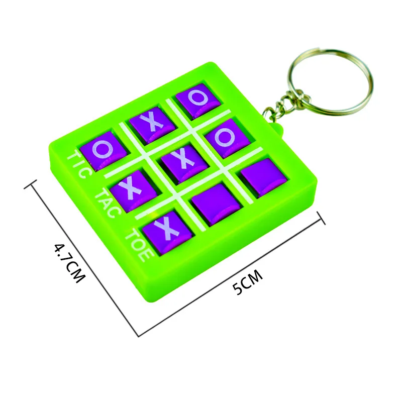 Children's Educational Toys XO Tic-tac-toe Chess Keychain Pendant Plastic Tic-tac-toe Game Pendant Childhood Toys Gifts