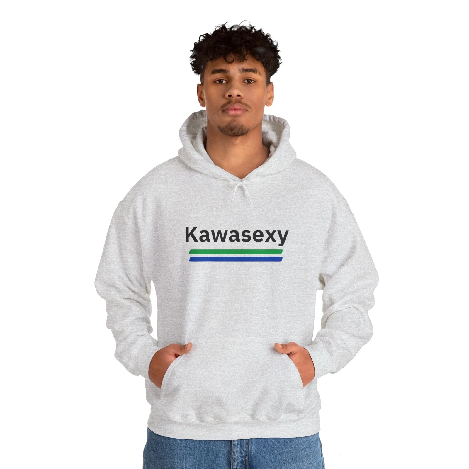 

Kawasexy Motorcycle Enthusiast Hoodie Kawasaki Autumn and Winter Logo Print Hoodie Unisex Cotton Casual Comfort Jumper